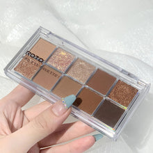 Load image into Gallery viewer, 10 Colors Eyeshadow Palette Portable Fine Powder Texture Matte Pearlescent Eyeshadow Palette Long-lasting Eye Makeup Cosmetics
