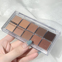 Load image into Gallery viewer, 10 Colors Eyeshadow Palette Portable Fine Powder Texture Matte Pearlescent Eyeshadow Palette Long-lasting Eye Makeup Cosmetics
