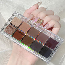 Load image into Gallery viewer, 10 Colors Eyeshadow Palette Portable Fine Powder Texture Matte Pearlescent Eyeshadow Palette Long-lasting Eye Makeup Cosmetics
