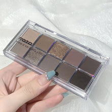 Load image into Gallery viewer, 10 Colors Eyeshadow Palette Portable Fine Powder Texture Matte Pearlescent Eyeshadow Palette Long-lasting Eye Makeup Cosmetics
