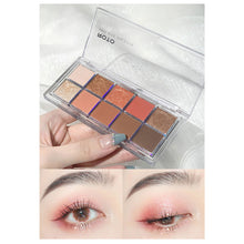 Load image into Gallery viewer, 10 Colors Eyeshadow Palette Portable Fine Powder Texture Matte Pearlescent Eyeshadow Palette Long-lasting Eye Makeup Cosmetics
