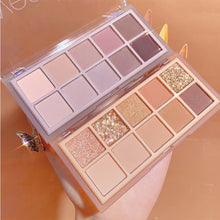 Load image into Gallery viewer, 10 Colors Eyeshadow Palette Portable Matte Pearlescent Eyeshadow Palette Long-lasting Eye Makeup Cosmetics

