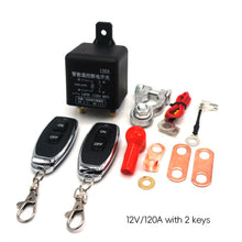 Load image into Gallery viewer, 12V/24V 120A 200A 250A Car Battery Switch Wireless Relay Integrated Remote Control Disconnect Cut Off Isolator Master Switches
