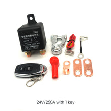 Load image into Gallery viewer, 12V/24V 120A 200A 250A Car Battery Switch Wireless Relay Integrated Remote Control Disconnect Cut Off Isolator Master Switches
