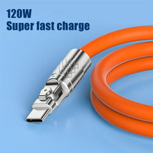 Load image into Gallery viewer, Type C Data Line 120w Fast Charging 6A 180 Rotating Ultra Fast Charging Line For Huawei Samsung Millet Bold Lengthened Silicone
