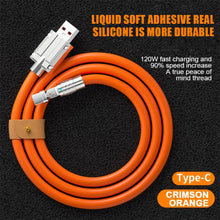 Load image into Gallery viewer, Type C Data Line 120w Fast Charging 6A 180 Rotating Ultra Fast Charging Line For Huawei Samsung Millet Bold Lengthened Silicone
