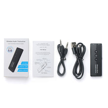 Load image into Gallery viewer, Wireless Audio Bluetooth 5.0 Adapter Transmitter Receiver with 3.5mm Aux Cable for TV Car Stereo Laptop Phone Headphones
