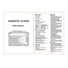 Load image into Gallery viewer, Cassette Capture Tape Player Speaker Or Wired Earphone Play With AM FM Radio Function

