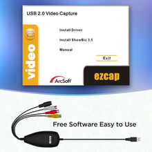 Load image into Gallery viewer, Ezcap172 USB Audio Video Grabber Capture Convert Analog Video from VHS 8mm Cassette Video Recorder Ezcap 172 Camcorder Capture
