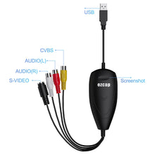 Load image into Gallery viewer, Ezcap172 USB Audio Video Grabber Capture Convert Analog Video from VHS 8mm Cassette Video Recorder Ezcap 172 Camcorder Capture
