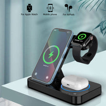 Load image into Gallery viewer, 4 in 1 Foldable Wireless Charging Station For iPhone 14 13 12 Apple Watch 7/6 For Samsung Galaxy Watch Chargers 4/3 S22 S21
