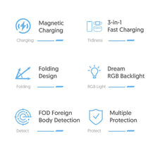 Load image into Gallery viewer, Magnetic Wireless Charger 3 In 1 For Apple Watch iPhone Qi Fast Charging Docking Station RBG Night Light Induction Charger Stand
