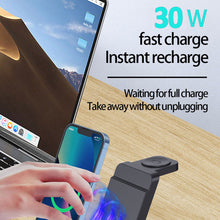 Load image into Gallery viewer, 30W 3 in 1 Wireless Charger Stand Fast Charging Dock Station For iPhone 11 12 13 14 Samsung S22 S21 Galaxy Apple Watch 8 7 6
