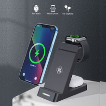 Load image into Gallery viewer, 30W 3 in 1 Wireless Charger Stand Fast Charging Dock Station For iPhone 11 12 13 14 Samsung S22 S21 Galaxy Apple Watch 8 7 6
