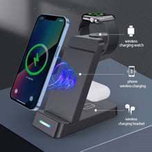 Load image into Gallery viewer, 30W 3 in 1 Wireless Charger Stand Fast Charging Dock Station For iPhone 11 12 13 14 Samsung S22 S21 Galaxy Apple Watch 8 7 6
