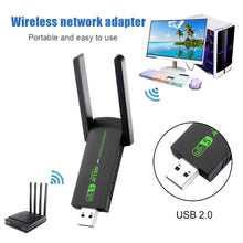 Load image into Gallery viewer, AC1300Mbps USB WiFi Bluetooth Adapter Wireless Network Card Dual-Band 2.4GHz&amp;5.8GHz Wi-Fi 5 USB For Desktop Laptop Windows 10/11
