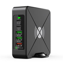 Load image into Gallery viewer, 75W 5 Port Multi USB C PD Charger Quick Charge QC3.0 Type C Fast Charging Travel Power Adapter with Desktop Rotary Stand
