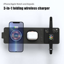 Load image into Gallery viewer, 3 in1 Foldable Wireless Charger For iPhone 13 12 11 For Apple Watch Airpods Pro Wireless Charging Dock Station
