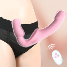 Load image into Gallery viewer, Strapless Strap on Dildo Vibrators for Women Double Head Vibrating Penis Dildo for Lesbian Erotic Adult Sex Toys for Couples 18+
