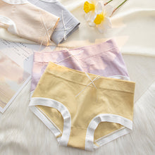 Load image into Gallery viewer, Midwaist Seamless Women Pure Cotton Crotch Antibacterial Underwear Cute Girl Wood Ear Side Belly Briefs
