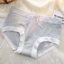 Load image into Gallery viewer, Midwaist Seamless Women Pure Cotton Crotch Antibacterial Underwear Cute Girl Wood Ear Side Belly Briefs
