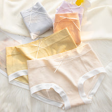 Load image into Gallery viewer, Midwaist Seamless Women Pure Cotton Crotch Antibacterial Underwear Cute Girl Wood Ear Side Belly Briefs
