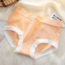 Load image into Gallery viewer, Midwaist Seamless Women Pure Cotton Crotch Antibacterial Underwear Cute Girl Wood Ear Side Belly Briefs

