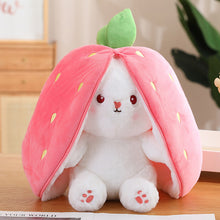 Load image into Gallery viewer, 1Pc 18/25cm Creative Funny Doll Carrot Rabbit Plush Toy Stuffed Soft Bunny Hiding in Strawberry Bag Toys for Kids Birthday Gift
