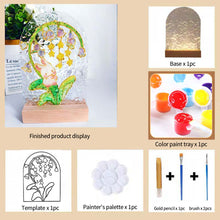 Load image into Gallery viewer, DIY Painting for Acrylic Plate Glass Painting Bedroom Decoration Water Ripple Shape Creative Atmosphere Tulip Night Light Led Lamp
