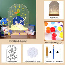 Load image into Gallery viewer, DIY Painting for Acrylic Plate Glass Painting Bedroom Decoration Water Ripple Shape Creative Atmosphere Tulip Night Light Led Lamp
