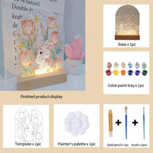 Load image into Gallery viewer, DIY Painting for Acrylic Plate Glass Painting Bedroom Decoration Water Ripple Shape Creative Atmosphere Tulip Night Light Led Lamp
