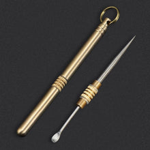 Load image into Gallery viewer, Multifunctional Integrated Design Ear Spoon Toothpick Combination Pure Brass Toothpick Ear Spoon Stronger Than Dental Floss Tool
