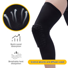 Load image into Gallery viewer, Lengthened Honeycomb Knee Pads Sleeve Elastic Basketball Brace Kneepad Protective Gear Patella Foam Support Volleyball Support

