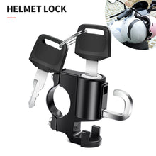 Load image into Gallery viewer, Motorcycle Helmet Lock Anti-Theft Helmet Security Lock Metal 20mm-28mm Black with 2 Keys and Hook
