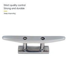 Load image into Gallery viewer, 4"/5"/6"/8" 316 Stainless Steel Polished 2 Hole Hardware Low Flat Cleat Boat Cleats For Marine Boat Deck Rope Tie Yacht Accessories
