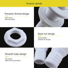 Load image into Gallery viewer, Marine Boat Thru Hull Fitting Connector Plastic Boat Drain Bilge Pump Plumbing For 5/8, 3/4, 1 Inch Hose

