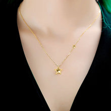 Load image into Gallery viewer, Fashion Pentagram Stainless Steel Collar Necklace Female Star Net Red Personalized Simple Versatile Pendant Necklace
