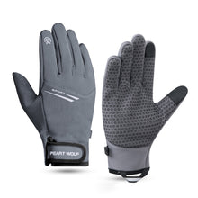 Load image into Gallery viewer, Outdoor Waterproof Gloves Autumn Winter Fleece Warm Windproof And Cold Resistant Equipment Mountaineering Skiing Cycling Gloves With Night Reflective Strip Touch Screen Function
