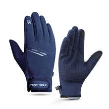 Load image into Gallery viewer, Outdoor Waterproof Gloves Autumn Winter Fleece Warm Windproof And Cold Resistant Equipment Mountaineering Skiing Cycling Gloves With Night Reflective Strip Touch Screen Function
