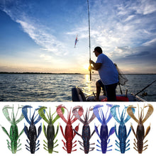 Load image into Gallery viewer, 10CM/10G Two-Color Hairy Beard Pvc Soft Shrimp Lure Bait Cooperation With Crank Hook Bionic Soft Worm Fishing Accessories

