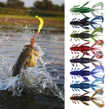 Load image into Gallery viewer, 10CM/10G Two-Color Hairy Beard Pvc Soft Shrimp Lure Bait Cooperation With Crank Hook Bionic Soft Worm Fishing Accessories
