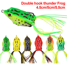 Load image into Gallery viewer, 5G/8G/13G Simulation Spotted Thunder Frog Double Barb Lure Bait Black Gold Just Blood Trough Hook With Barb Snakehead Fishing Accessories
