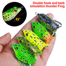 Load image into Gallery viewer, 5G/8G/13G Simulation Spotted Thunder Frog Double Barb Lure Bait Black Gold Just Blood Trough Hook With Barb Snakehead Fishing Accessories
