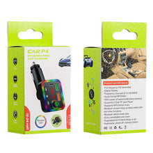 Load image into Gallery viewer, P4 Led Display Car Handsfree Audio Receiver Voltage Detection Car Kit Mp3 Modulator Player Stereo Bluetooth 64g 87.5mhz108.0mhz
