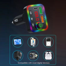 Load image into Gallery viewer, P4 Led Display Car Handsfree Audio Receiver Voltage Detection Car Kit Mp3 Modulator Player Stereo Bluetooth 64g 87.5mhz108.0mhz
