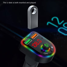 Load image into Gallery viewer, P6 Led Display Car Handsfree Audio Receiver Voltage Detection Car Kit Mp3 Modulator Player Stereo Bluetooth 64g 87.5mhz108.0mhz
