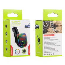 Load image into Gallery viewer, P6 Led Display Car Handsfree Audio Receiver Voltage Detection Car Kit Mp3 Modulator Player Stereo Bluetooth 64g 87.5mhz108.0mhz
