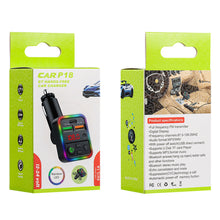 Load image into Gallery viewer, P18 FM Transmitter Audio Receiver MP3 Player 3.1A 2 USB Fast Charging Handsfree Bluetooth-compatible 5.0 Car Kit
