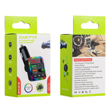 Load image into Gallery viewer, P19 FM Transmitter Audio Receiver MP3 Player 3.1A 2 USB Fast Charging Handsfree Bluetooth-compatible 5.0 Car Kit
