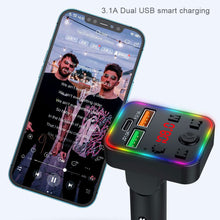 Load image into Gallery viewer, P22 FM Transmitter Audio Receiver MP3 Player 3.1A 2 USB Fast Charging Handsfree Bluetooth-compatible 5.0 Car Kit
